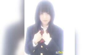 Hot Japanese schoolgirl masturbates her sweet pussy wearing a uniform, showcasing passionate solo play