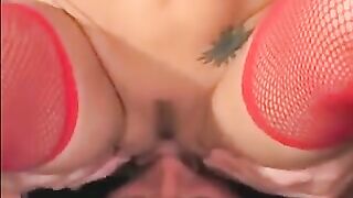 A chick in linen stockings sat on her face with a nice butt