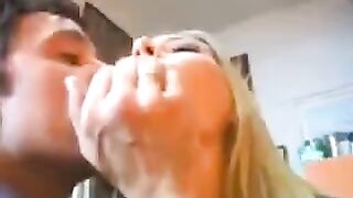 A blondie is having fun with rich guys in this steamy scene