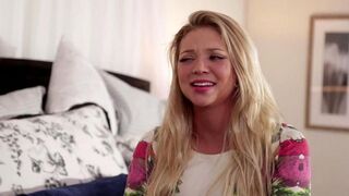 Beautiful lesbians have fun at home and explore each other’s bodies