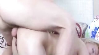 Deep anal sex with a hot mommy at home in stockings