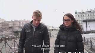 The first guy got a blowjob from a Russian with glasses