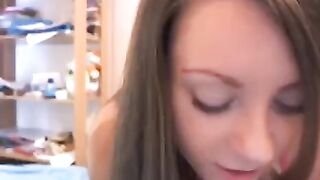 Russian camwhore with small boobs gets fucked by her toy