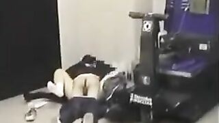 The man lowered his pants and had anal sex with girlfriend