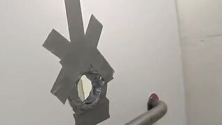 Member of holes in the club toilet, wild night encounter!