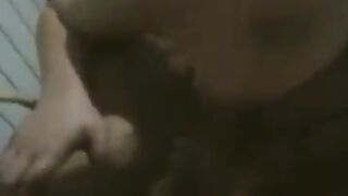 A fat woman dances naked in front of her husband, showcasing her allure