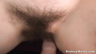 A neighbor with a natural bush is eager to get intimate