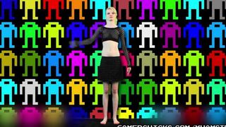Sexy dancing with stripping in front of a crowd of men