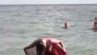 Bathing in the nude in the sea can be risky