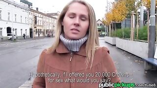 Blonde is fucking to get a new sofa for free