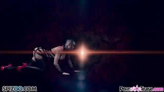 Hot tattooed beauty Christy Mack rubs her pussy in a leather suit