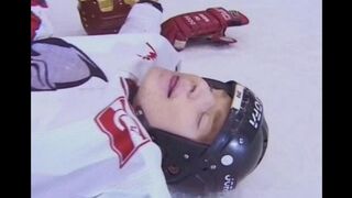 The hockey fan got a hard cock in her ass for her love for hockey players