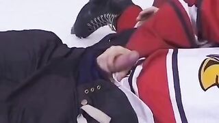 The hockey fan got a hard cock in her ass for her love for hockey players