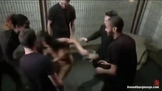 A defenseless girl was mocked by five men, forced to play along