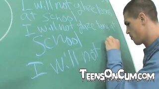 A man on his knees licks the beautiful pussy of a student