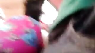A guy masturbates on the riser while women are passing by