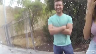 Guys fucked on the street right on the camera lens