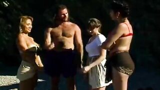 An Asian girl is fucking with a guy on the tennis court
