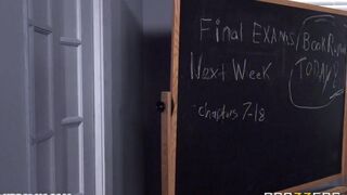 A student girl is having fun with her teacher in a steamy class scene