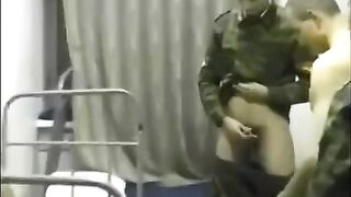 Crazy group sex in the barracks, right in the crowd of soldiers