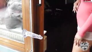 Girl with a big dump truck plays with her huge boobs in HD