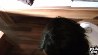 A beautiful brunette has sex with her beloved man