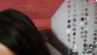 A beautiful brunette has sex with her beloved man