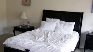 Two cute blondes are having fun in the bedroom with delicate sex