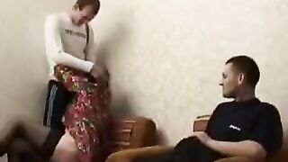 A friend of the son fucked his drunk mom