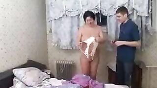 A son had sex with his old mother in a steamy encounter