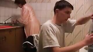 The mom was fucked in the kitchen, not bad