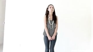 A beautiful girl has her first experience, exploring new sensations for the first time