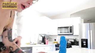 Pussy flying over the bumps in an intense scene