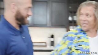 A blonde with big tits fucks two guys in a steamy threesome