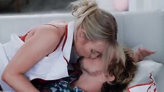 Nurses wearing stockings achieve squirting orgasm with ease