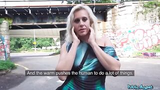 Blonde mature woman fucked on the city streets in a passionate encounter