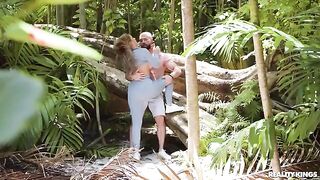 A couple has sex right in the middle of nature, not giving a fuck