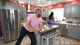 He fucked his pregnant wife on the kitchen table, what a fuck!