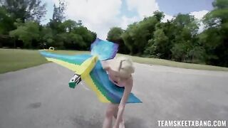 A nympho girl wants to get fucked outdoors, fitting her wild vibe