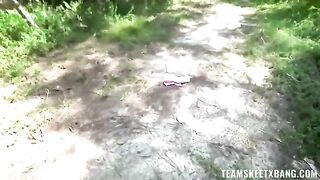 A nympho girl wants to get fucked outdoors, fitting her wild vibe