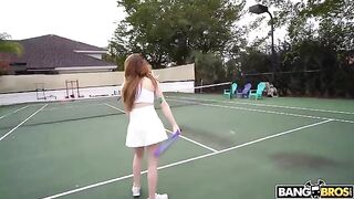 The girl gets a strong orgasm from her tennis coach’s movements