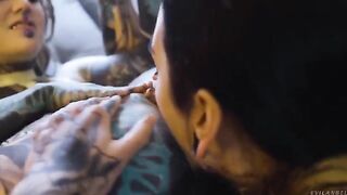 Girl fucked in her anal with a lesbian strap-on