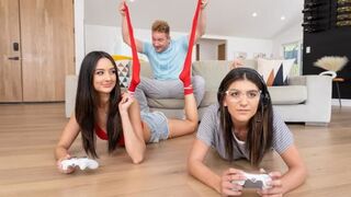 A couple has sex while their roommates are playing games