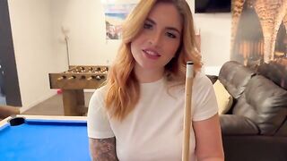 The guy played pool and had sex with a girl after losing