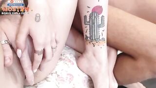 Four college girls arranged an orgy in the house, inspired by steamy group scenes