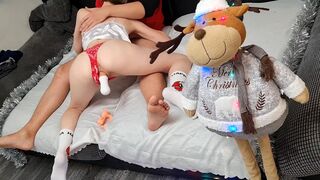A girl shows her husband she wants a threesome with a toy