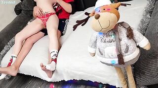 A girl shows her husband she wants a threesome with a toy