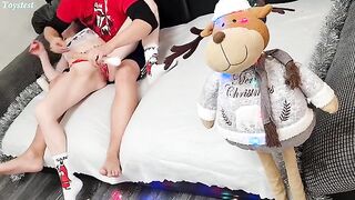 A girl shows her husband she wants a threesome with a toy