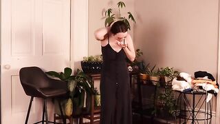 New cute outfit haul, exclusive HD video with solo brunette action