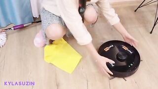 A girl is having fun with her boyfriend in a super cute roleplay